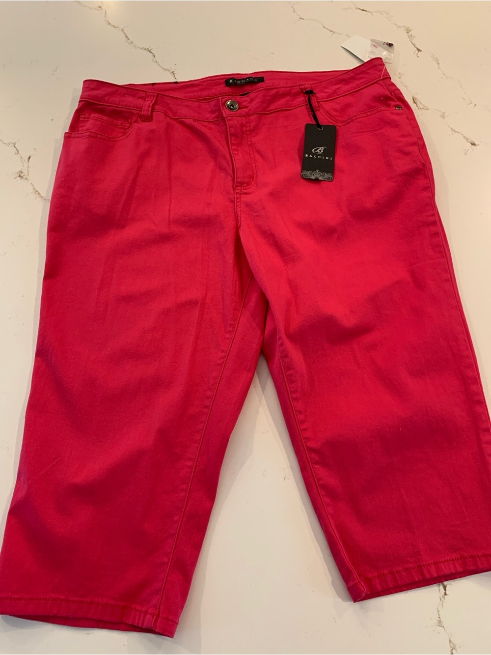 Baccini Capri Pants Hot Pink Women’s Size 18W Rhinestone Pockets NEW With Tags